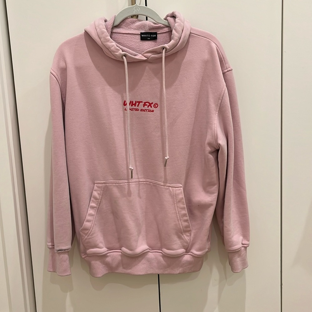 Pink limited edition white fox hoodie